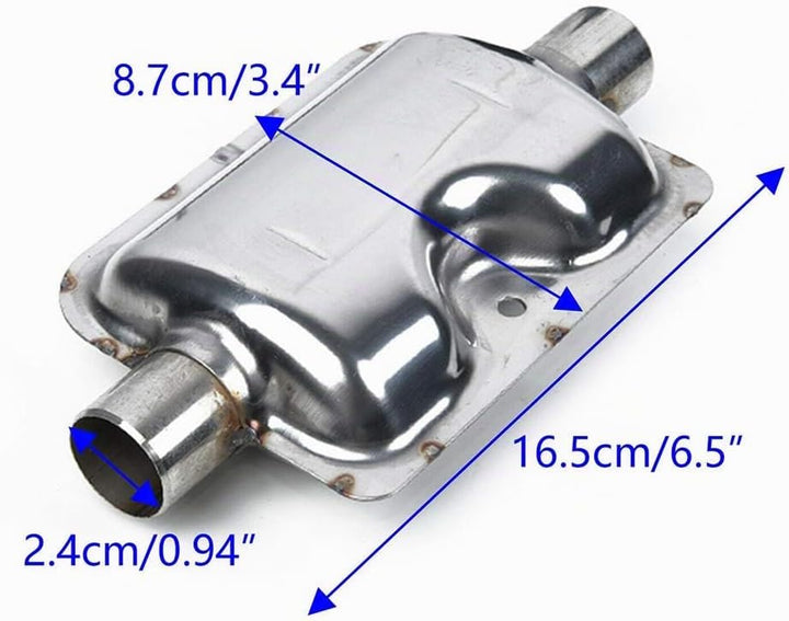 YlRNhe Standheizung Edelstahl Auspuff Schalldämpfer, 24mm Abgasschlauch Schalldämpfer Set Für Autos