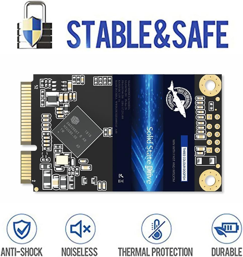 DOGFISH Msata SSD 16GB Sata3 Internal Soild State Drive Mini Sata SSD Disk Including 16GB 32GB 60GB