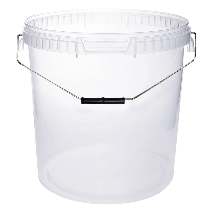 BenBow Eimer mit Deckel 30l transparent 100x 30 Liter - lebensmittelecht, stabil, luftdicht, auslauf