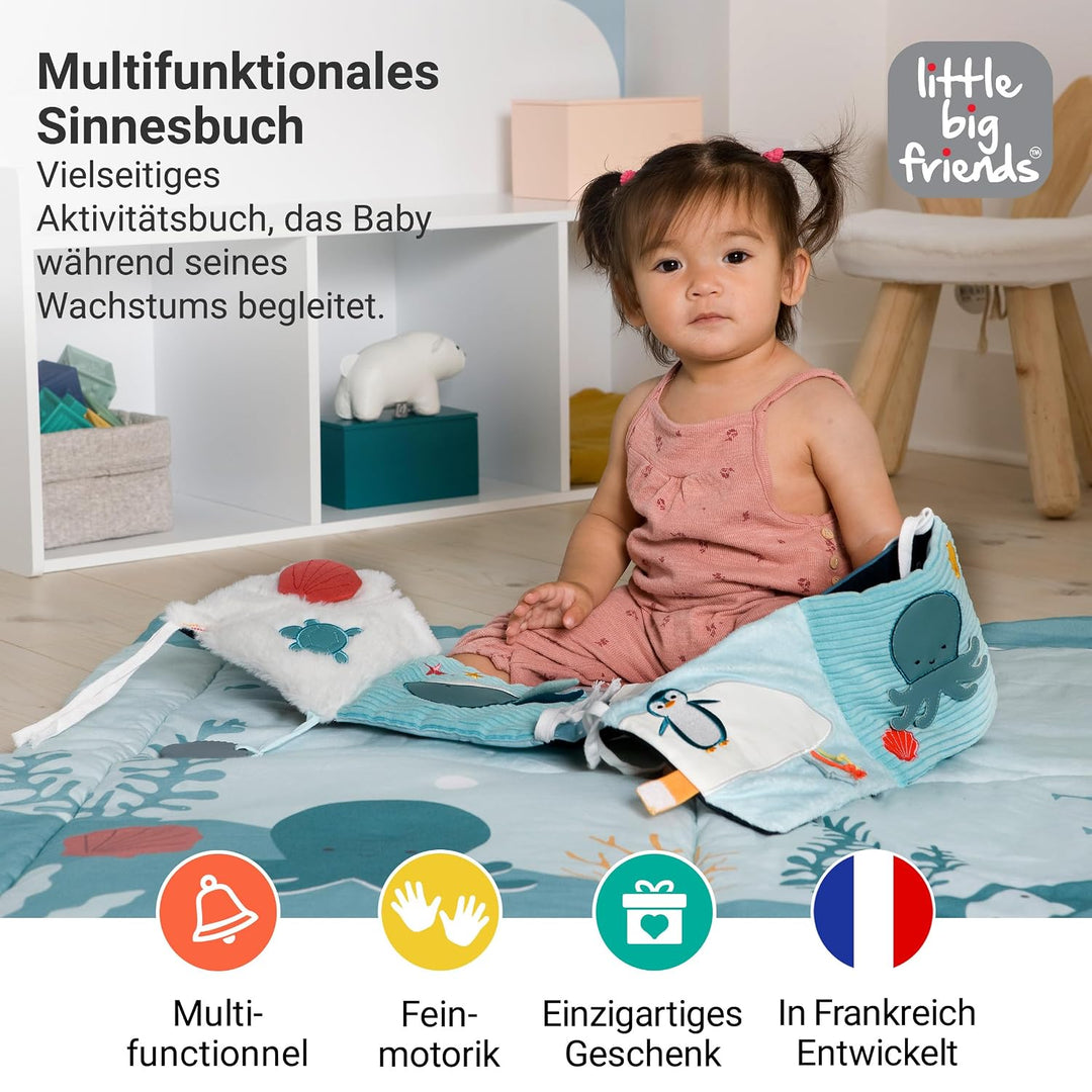 Little Big Friends Soft Activity Book 2 in 1 | Stoff Fühlbuch &amp; Quiet Book Baby | Kontrastbuch mit B