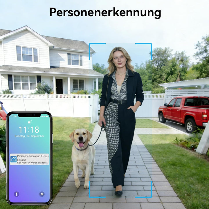 WiFi 2-Draht-Video-Gegensprechanlage, Video-Türklingelkamera mit Monitor, Vollmetall-1080P-Kamera, 7