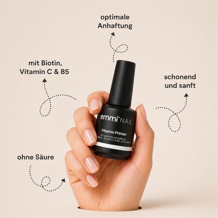 Emmi-Nail Vitamin Dehydrator, HEMA-frei, Vegan, mit Vitamin B2 & B5, 12ml - Made in Germany (Vitamin
