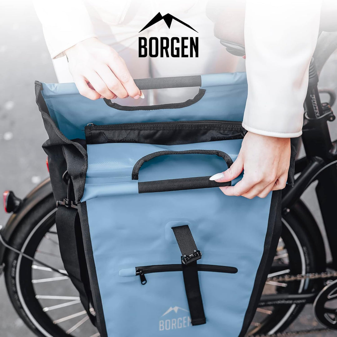 Borgen Fahrrad Einkaufstasche für Gepäckträger mit herausnehmbaren Kühleinsatz - Verwendbar als Gepä