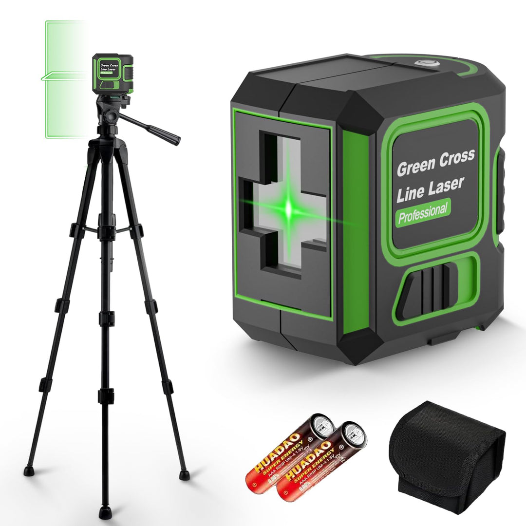 Kreuzlinienlaser mit Stativ, 360 Grad Laser Level, Laser Wasserwaage, Helligkeit einstellbar/IP54 Wa