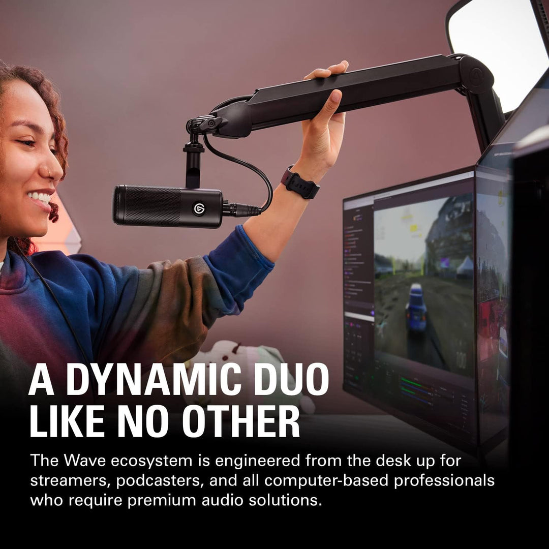 Elgato Wave DX – Dynamisches XLR-Mikro & Wave Mic Arm - Premium Streaming Boom Arm mit Kabelkanälen