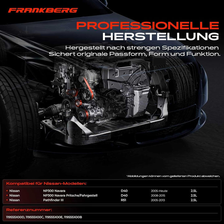 Frankberg Spannrolle Riemenspanner Keilrippenriemen für NP300 Navara D40 Pathfinder III R51 2.5L Die