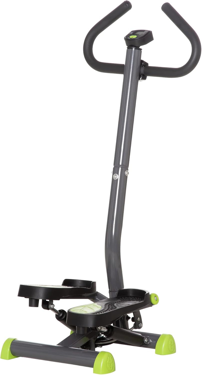 HOMCOM Stepper Fitness Swing Stepper mit LCD-Schirm und Handgriff Hometrainer für Zuhause bis 100 kg