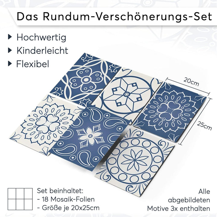 CREATISTO Mosaik Klebefliesen Stickerfliesen Fliesenfolie - Stylische Sticker Aufkleber für Fliesen