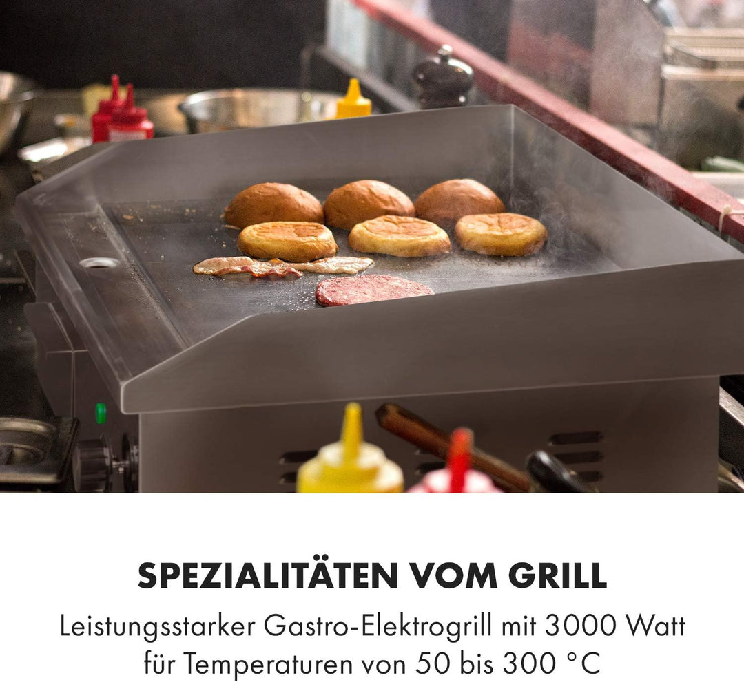 Klarstein Elektrogrill, Grillplatte, Elektrische Grillplatte, Tischgrill, Elektrogrill aus Edelstahl