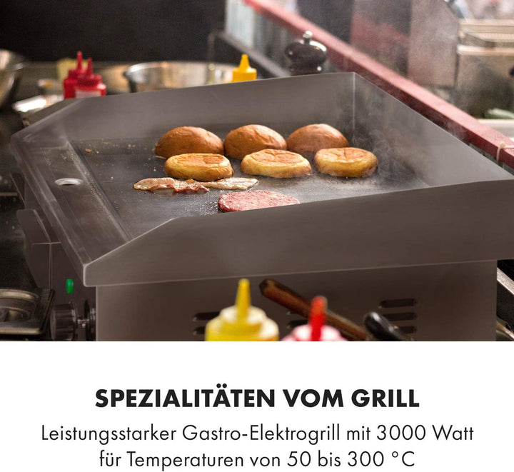 Klarstein Elektrogrill, Grillplatte, Elektrische Grillplatte, Tischgrill, Elektrogrill aus Edelstahl