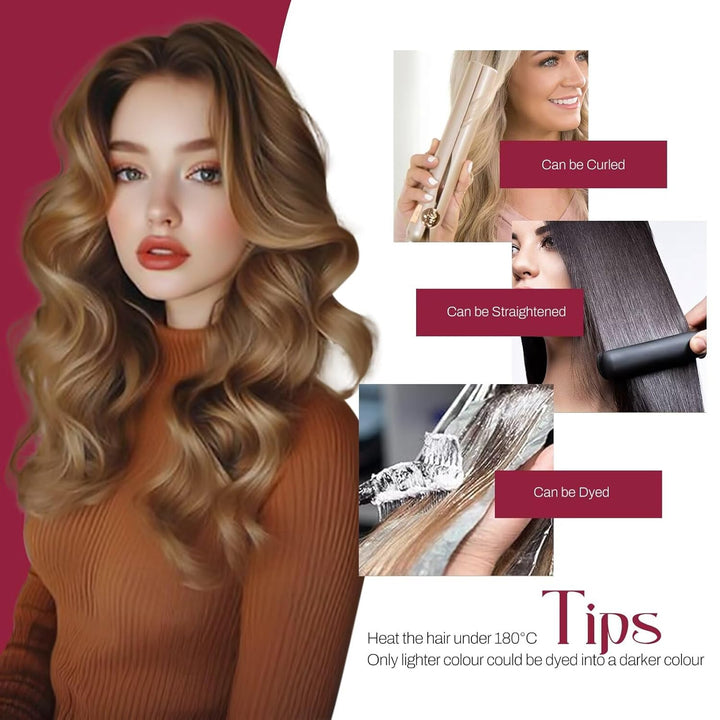 Vivien Invisible Microring Extensions Echthaar Braun 55 cm Echthaar Extensions Micro Loop Remy Braun