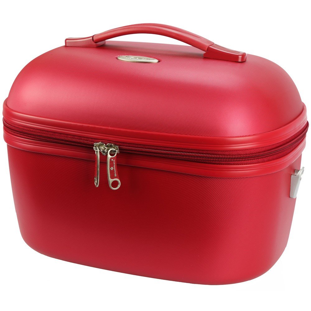 SNOWBALL - Kosmetiktasche SNOWBALL Dublin 34 x 24 cm ABS – Geschenkidee für Damen, Rot – Rot, Stoff,