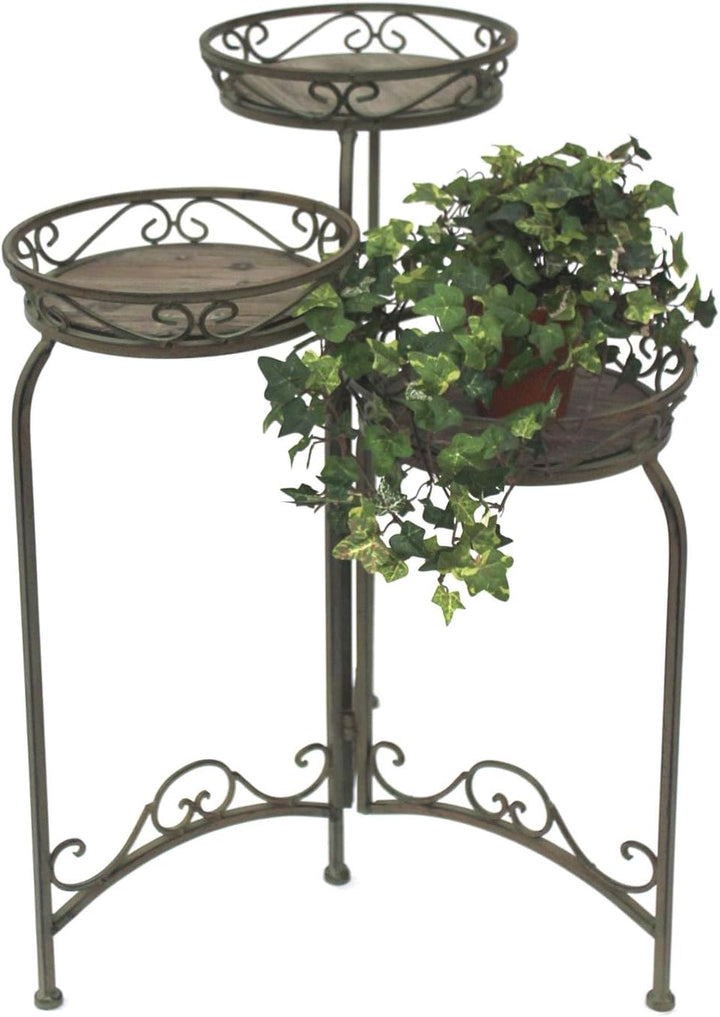 DanDiBo Blumentreppe Metall Rund 72 cm Blumenständer mit 3 Körbe 11136 Blumenständer Blumensäule Pfl