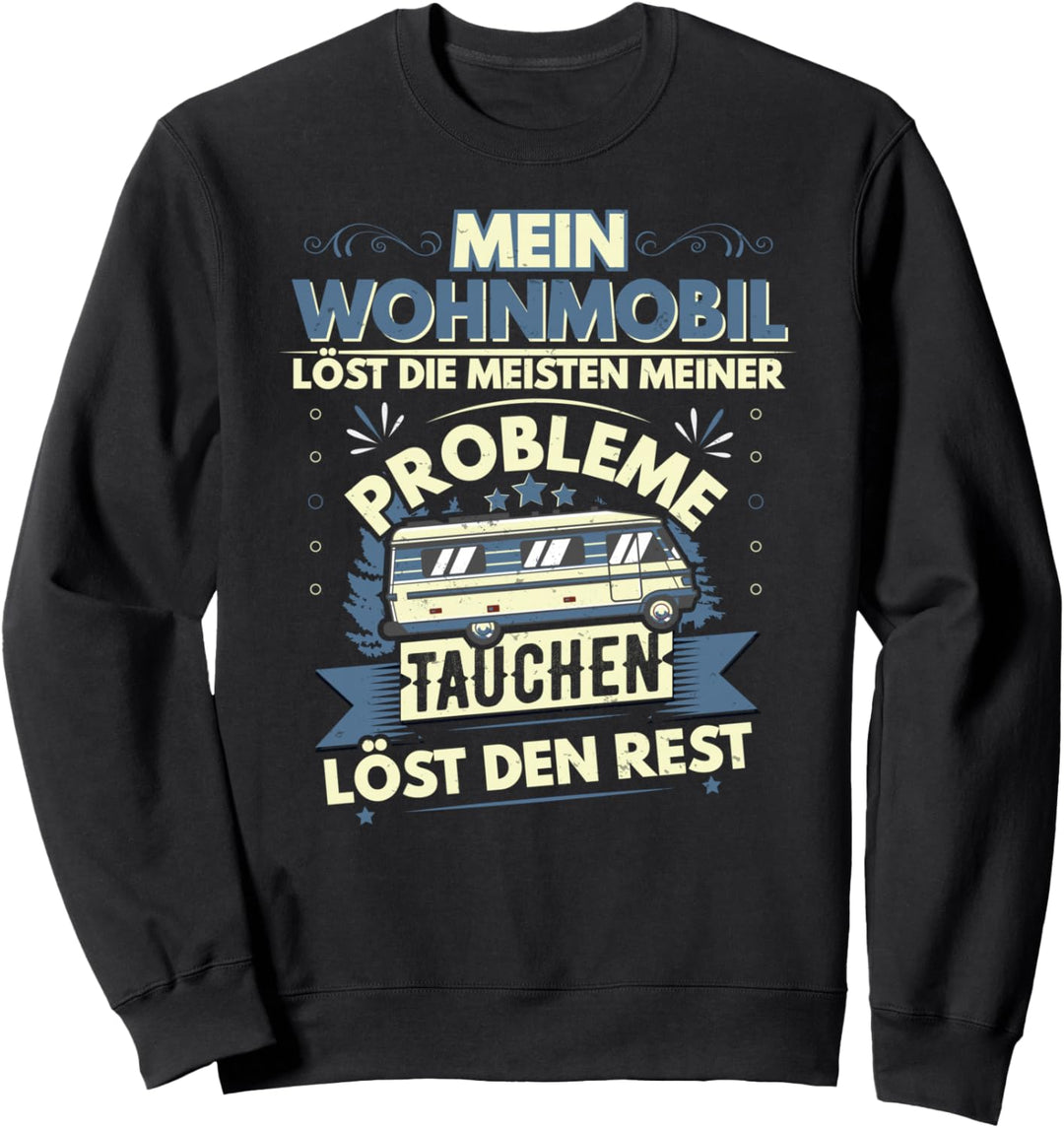Camping und Tauchen Motiv, Wohnmobil Design, lustiger Spruch Sweatshirt