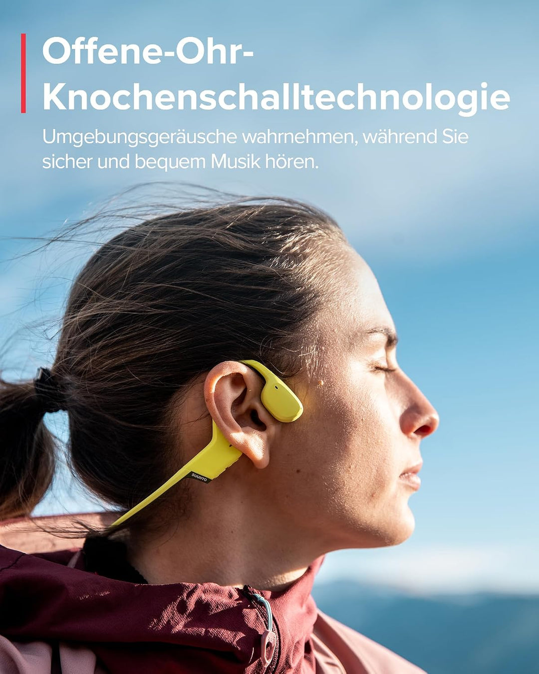SUUNTO Sonic Knochenschall Kopfhörer, Open-Ear Bone Conduction Bluetooth Sport Kopfhörer, Verbessert