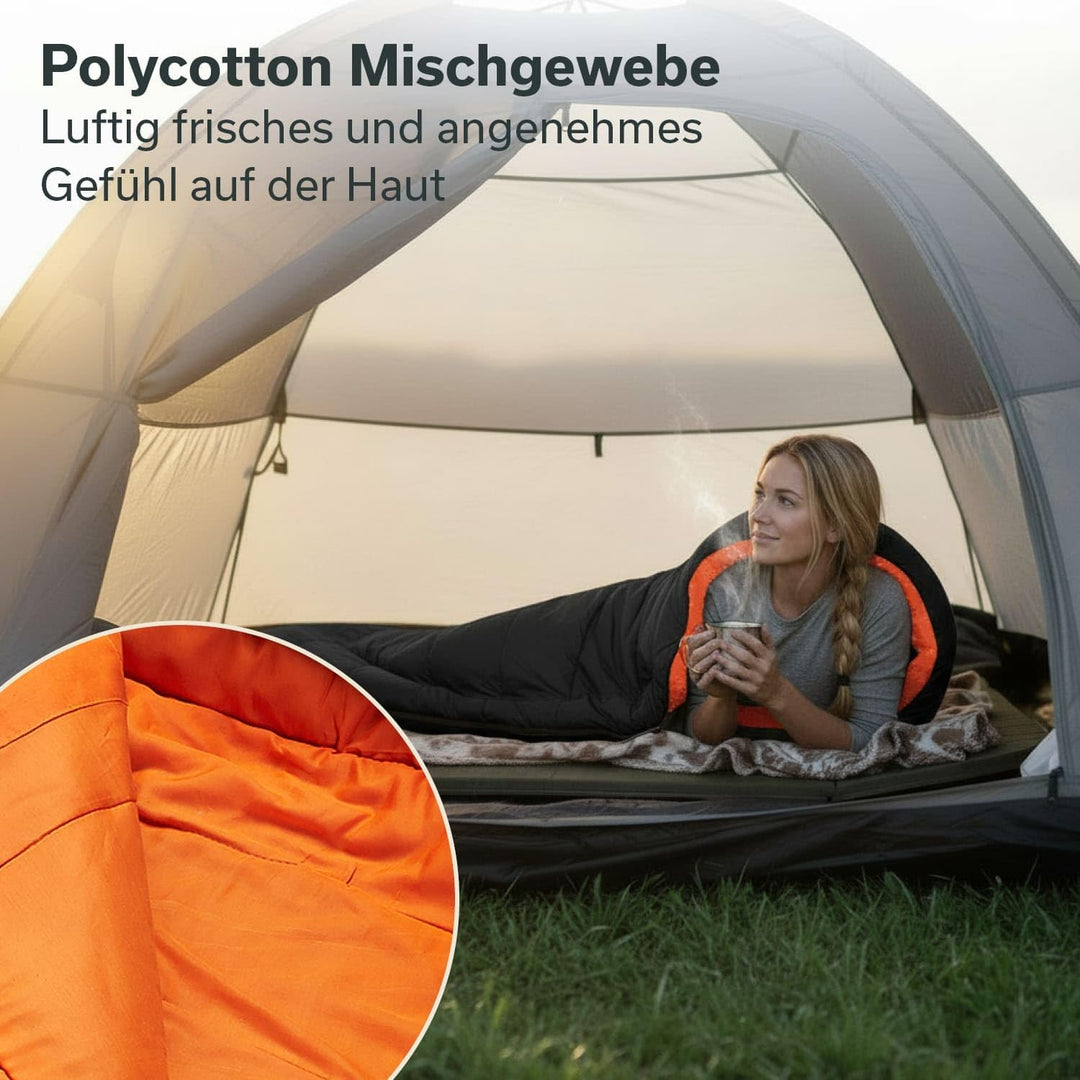 Skandika Schlafsack Vegas | XXL Mumienschlafsack mit/ohne Polycotton Innenfutter, für Erwachsene, ko