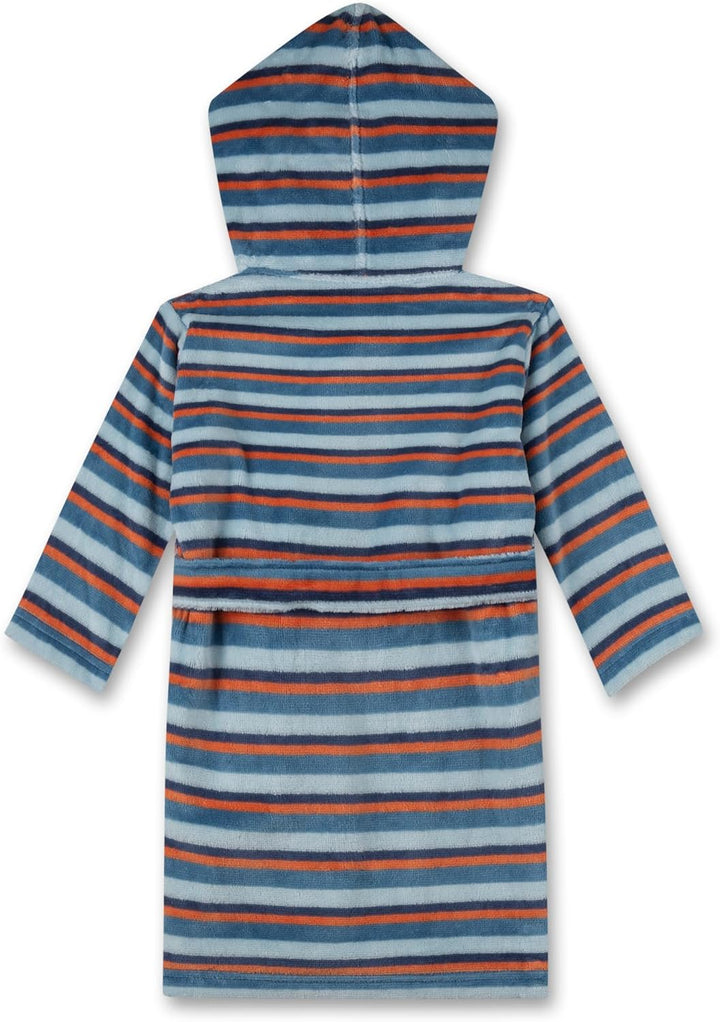 Sanetta Jungen-Bademantel Bunt Ringel | Hochwertiger Bademantel für Jungen mit Kapuze und Gürtel. Ba