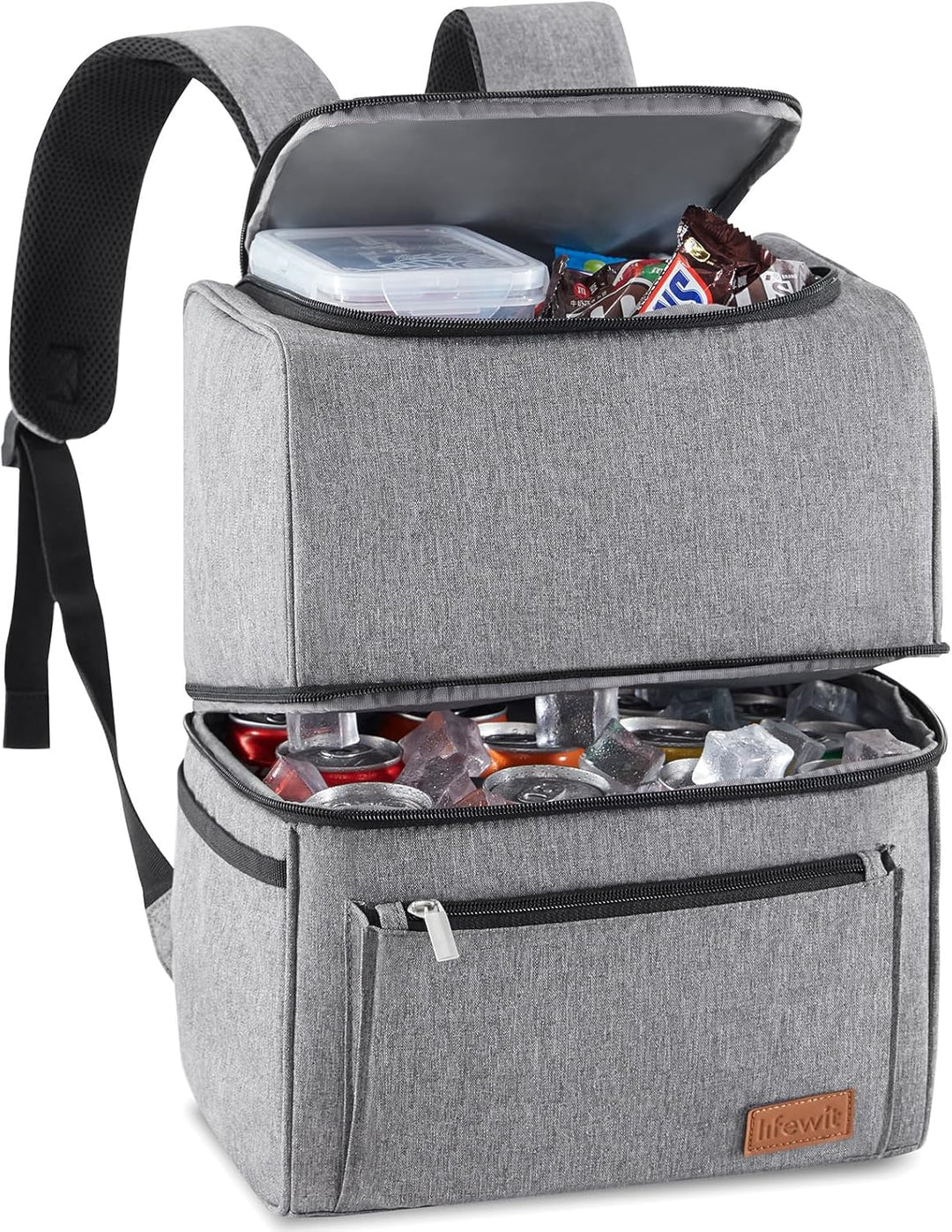 Lifewit Kühlrucksack Thermo Rucksack Kühltasche Isolierte Cooler Bag Weich Doppeldecker für Picknick