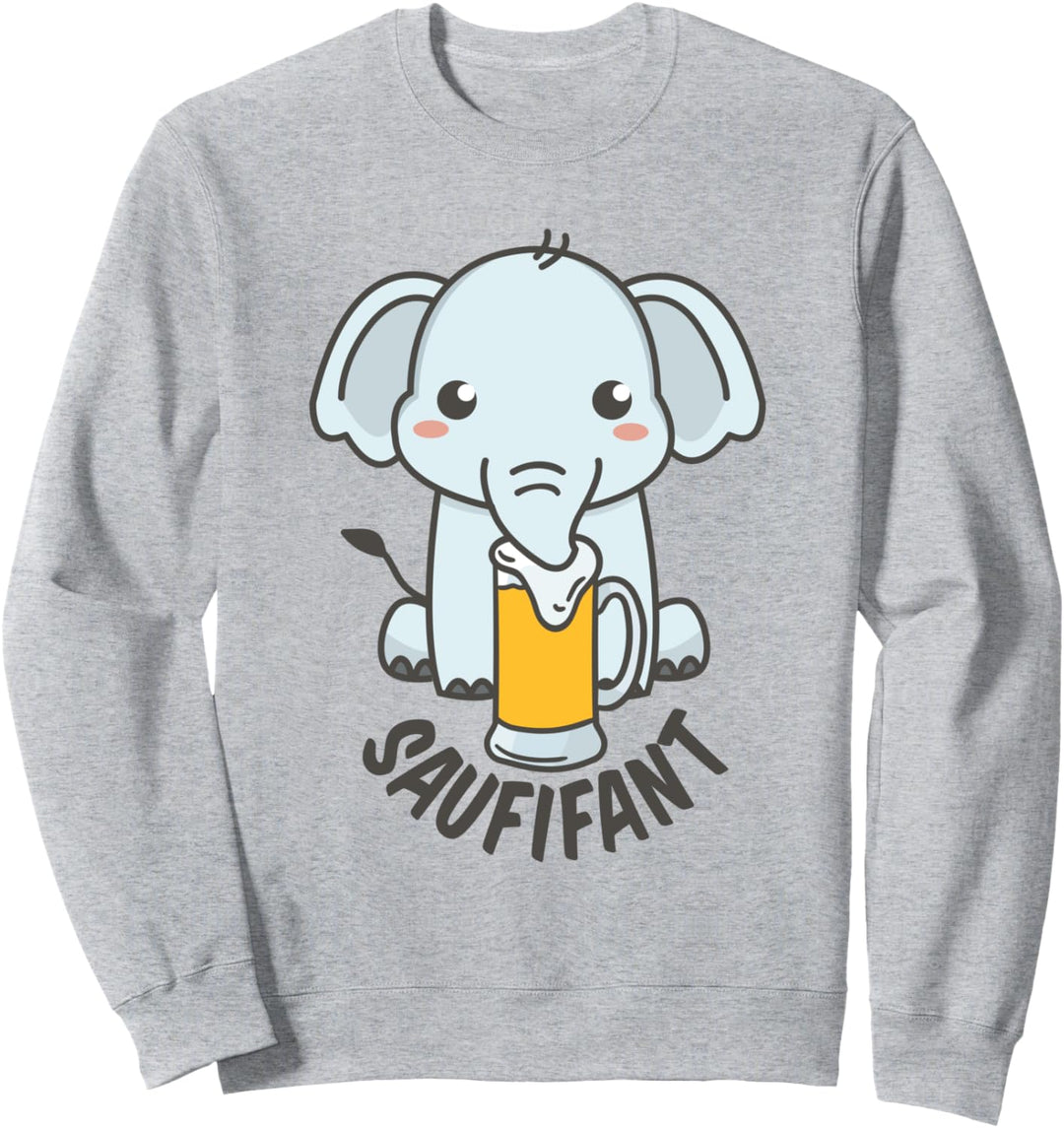 Saufifant Pulli Elefant Saufen Sauf Saufpartnerin Saufparty Sweatshirt