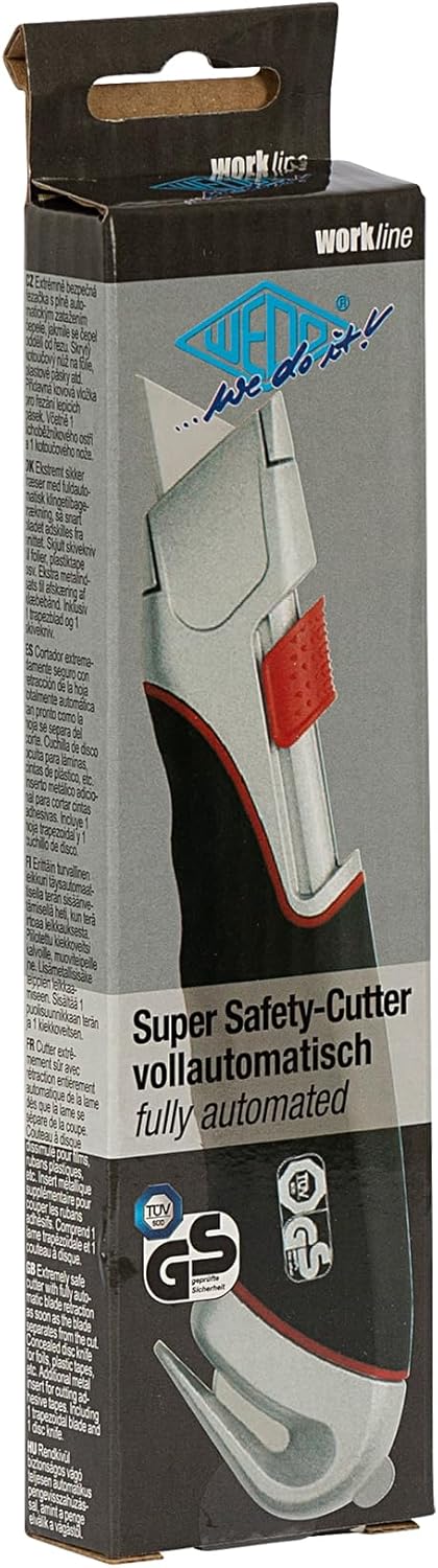 WEDO® 78855 Safety Cuttermesser Super | Teppichmesser mit automatischem Klingenrückzug | Paketmesser