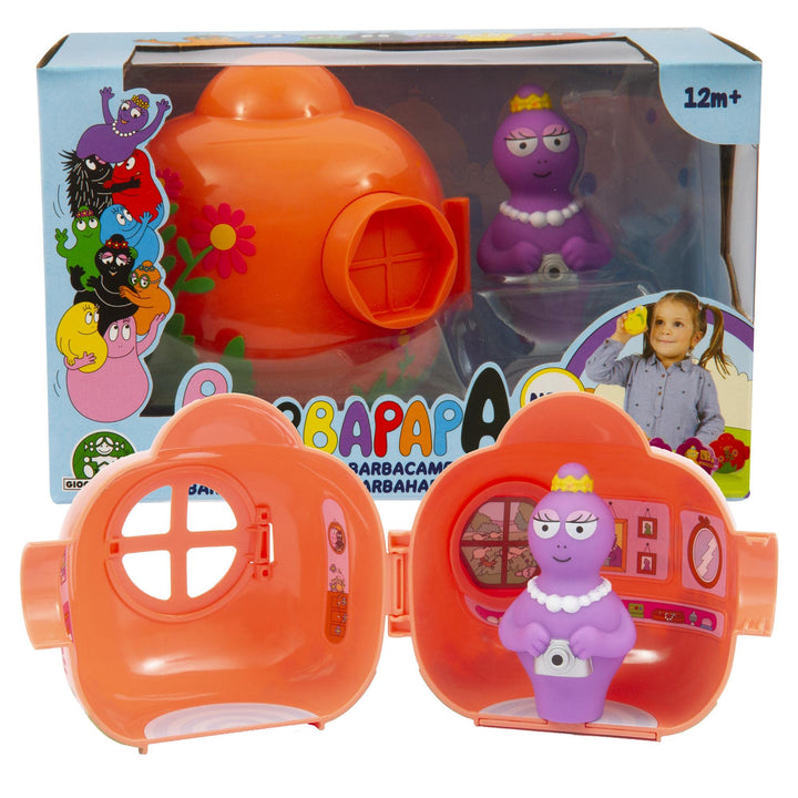 Giochi Preziosi Barbapapa Barpapapà-Lachs-Häuschen mit Blumenmalerei aussen Tür und Fenster zum Öffn
