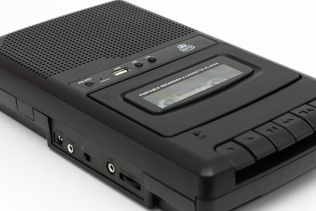GPO CRS132B Kassettenrekorder mit externem Mikrofon und