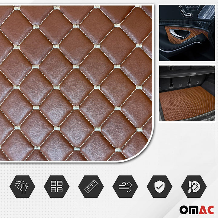 OMAC Geprägte Schwarz Kunstleder Auto Polsterung Leder Patches | Interieur Zubehör mit Diamant-Stich