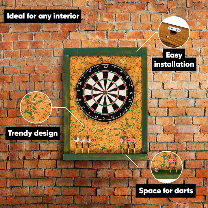 Der Premium Dart Wandschutz Surround aus Holz und Kork (Grün), Grün