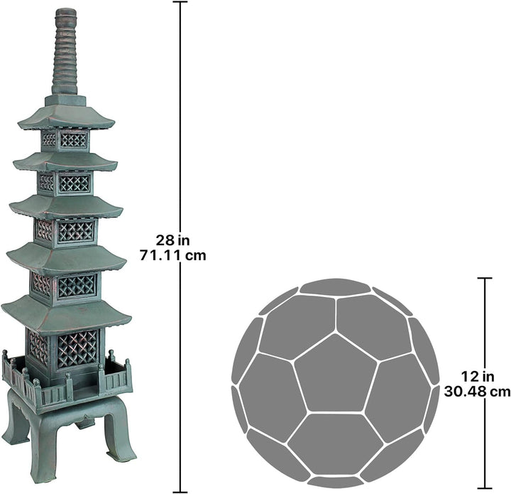 Design Toscano Asiatische Pagodenstatue nach dem Tempel von Nara , Masse: 16,5 x 16,5 x 71 cm 16.5x1