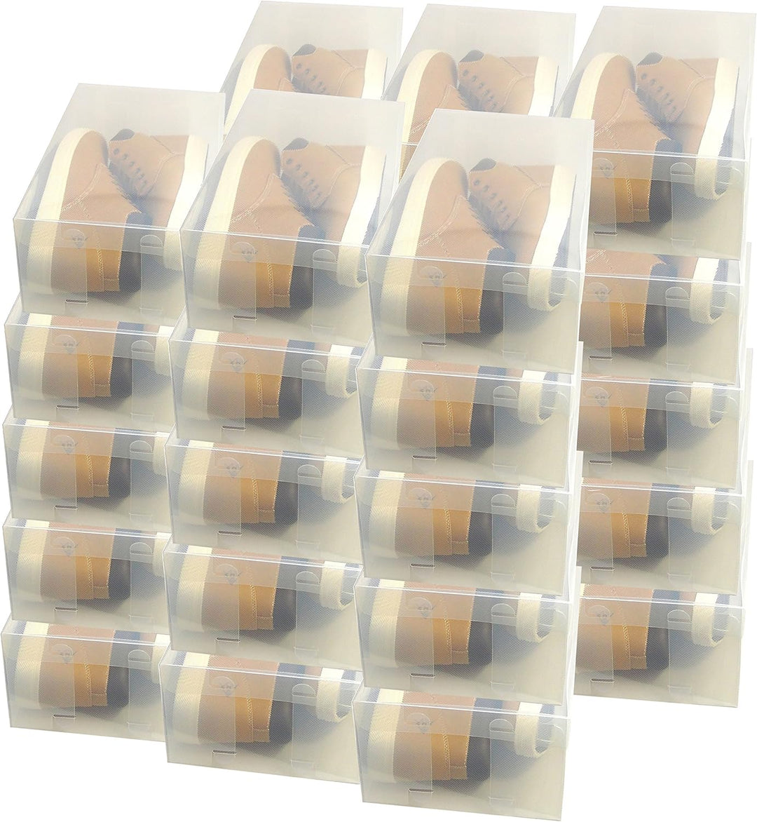 DynaSun 30x PP435 Schuhbox Schuhkasten Lagerkasten Box Schuhschachtel für Aufbewahrung Schuhe Faltba