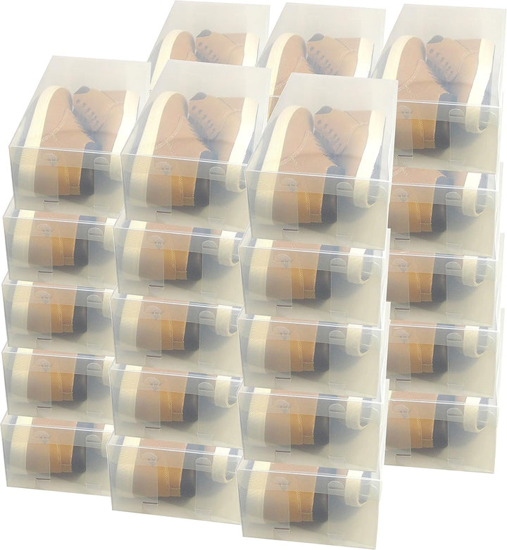 DynaSun 30x PP435 Schuhbox Schuhkasten Lagerkasten Box Schuhschachtel für Aufbewahrung Schuhe Faltba