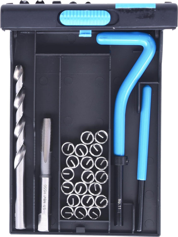 KS Tools 150.6030 Nirostahl Gewinde-Reparatur-Satz M8x1,0x11mm, 24-tlg.