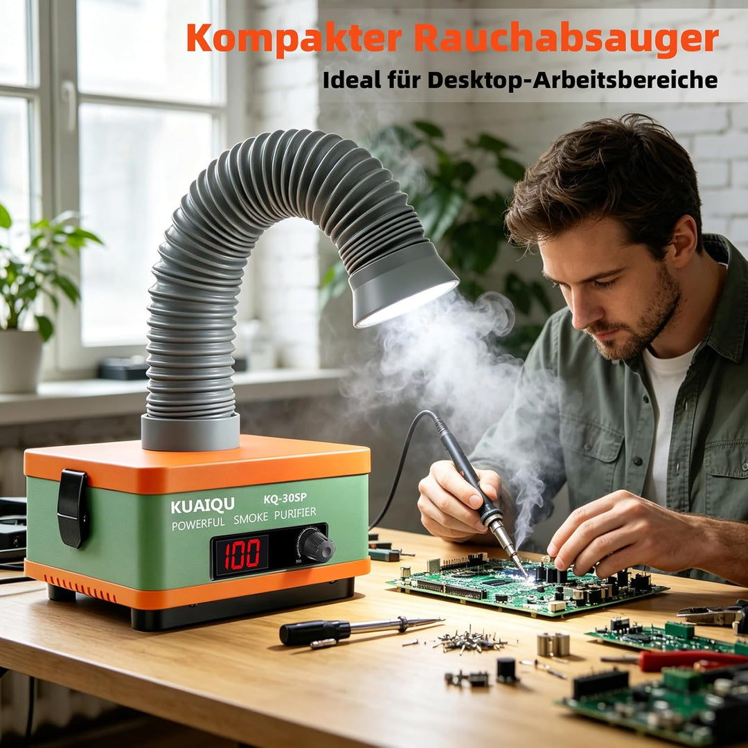 Lötrauchabsaugung, Desktop-Rauchdämpfer mit 3-stufigen HEPA- und Aktivkohlefiltern zum Löten, Leiter