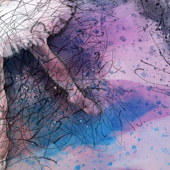 Feeby Wanddeko XXL Abstraktion Leinwandbild 5 Teilig Balletttänzerin violett 100x70 cm Leinwandbild