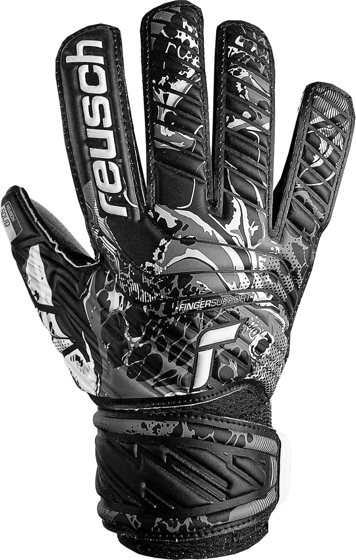 Reusch Unisex Jugend Torwarthandschuhe Attrakt Solid Finger Support Junior mit Gutem Grip und Aussen