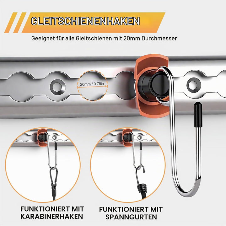 Idong Airlineschiene Zubehör Haken 8 Stück – Single Endbeschlag Airlineschiene Fitting &amp; Kederleiste