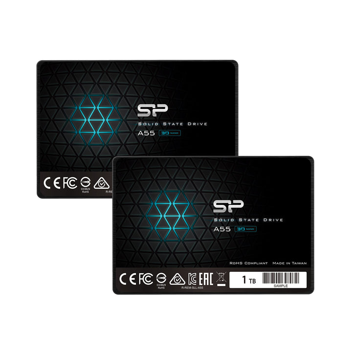 Silicon Power 2-Pack 1TB SSD 3D NAND A55 SLC Cache Performance Boost SATA III 2.5" 7mm (0.28") Inter
