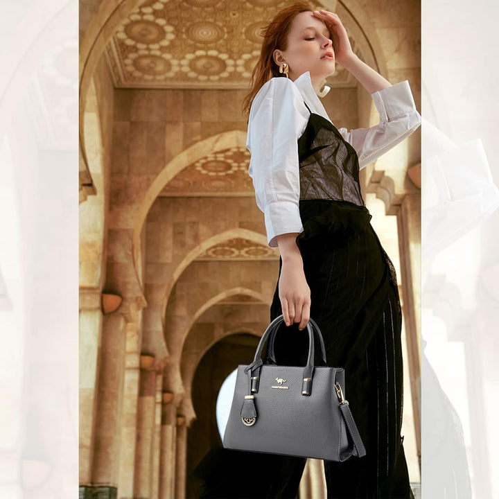 NICOLE & DORIS Mode Handtaschen Damen Elegant Henkeltasche PU Leder Satchel Handtasche Mittelgross T