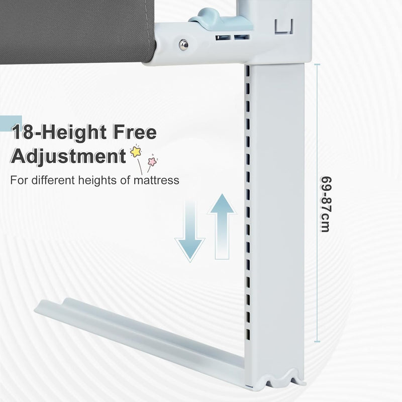 WOLTU Bettgitter, 150 cm Bettschutzgitter für Kinder Baby, Rausfallschutz Bett Boxspringbett Kinderb