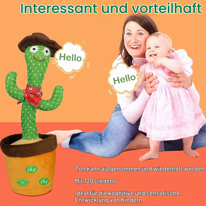 Sprechender Kaktus Spielzeug - Nachsprechen, Singender Tanzender Plüschtier Mit 120 Liedern, Wiederh