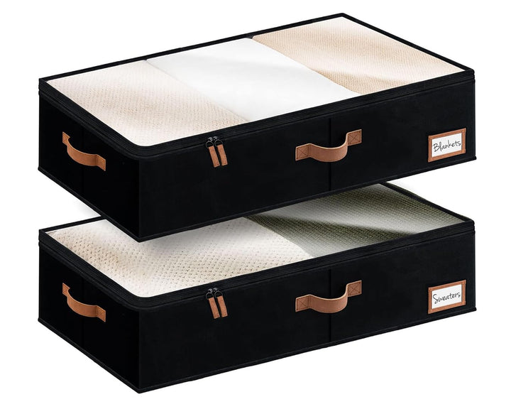 StorageWorks Unterbett Aufbewahrungsbox, grosse Unterbett Aufbewahrung mit Reissverschlüssen, Premiu