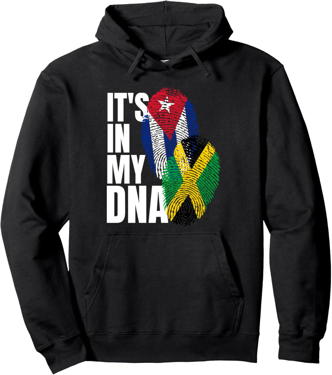 Jamaikanisches und Kubanisches DNA-Erbe-Flagge gemischt Pullover Hoodie