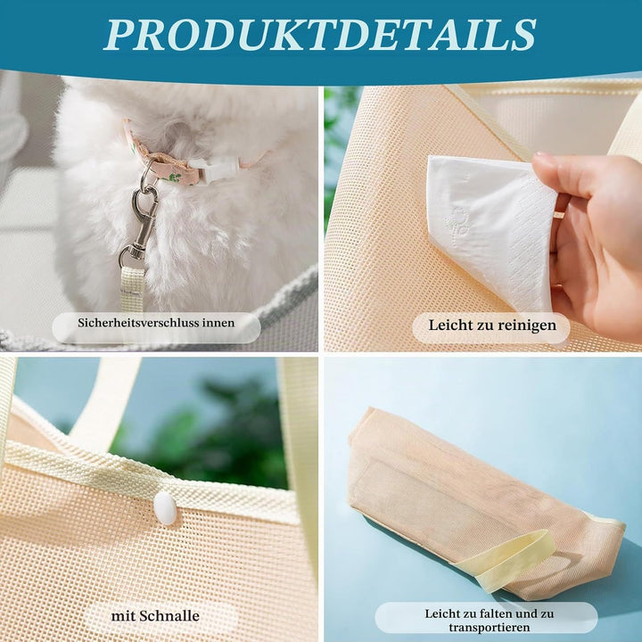 Hundetasche für Kleine Hunde Katze, Sommer Atmungsaktiv Netz Strand Tasche Hund Haustiere Carrier So