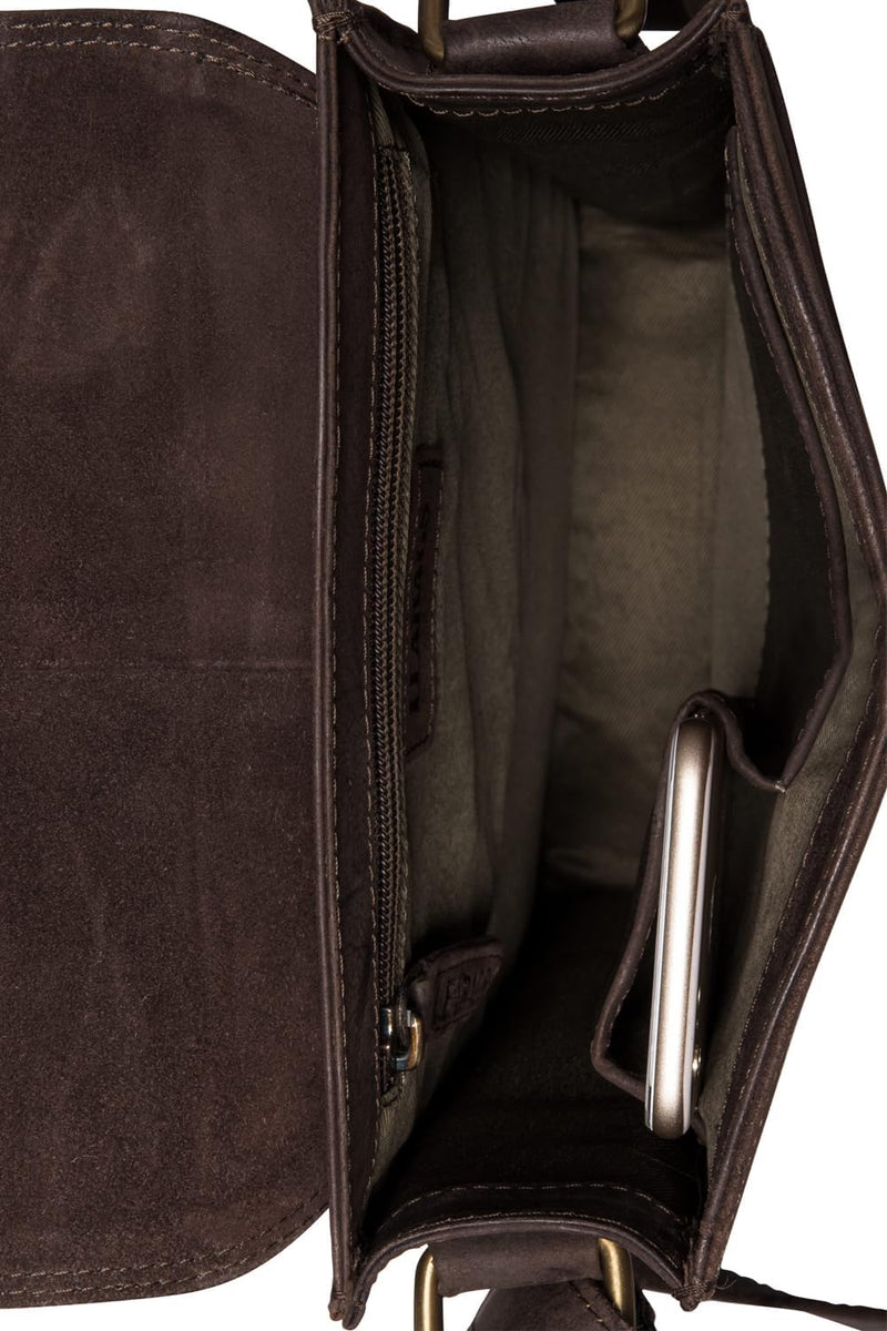 LEABAGS Leder Umhängetasche Herren & Damen I Messenger Bag mit Schultergurt I Schultertasche I Arbei