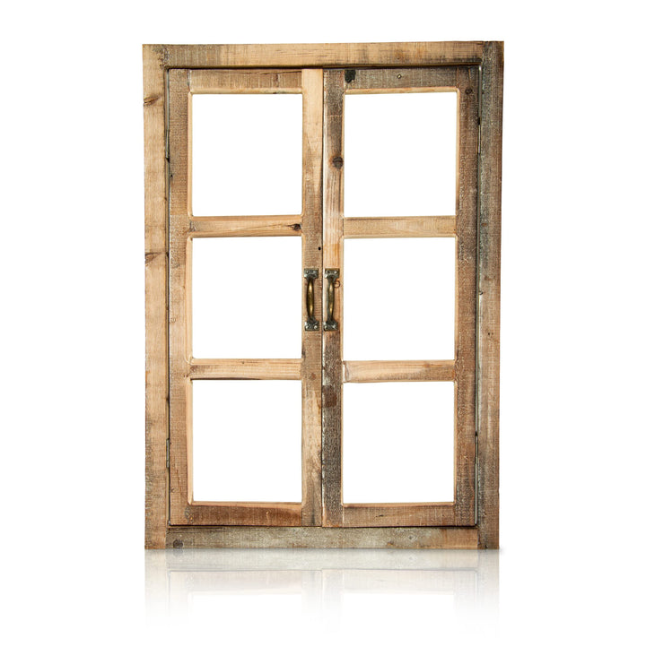 Deko Vintage Stallfenster im Landhausstil mit Rahmen und 2 Fensterflügeln - Deko Fenster zum Hängen