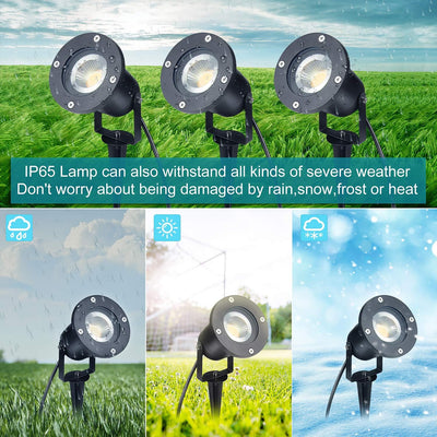 2er 5W LED GU10 Gartensrtahler LED Strahler mit Erdspiess AC85-265V mit 1,5M Kabel Wasserdicht Lampe