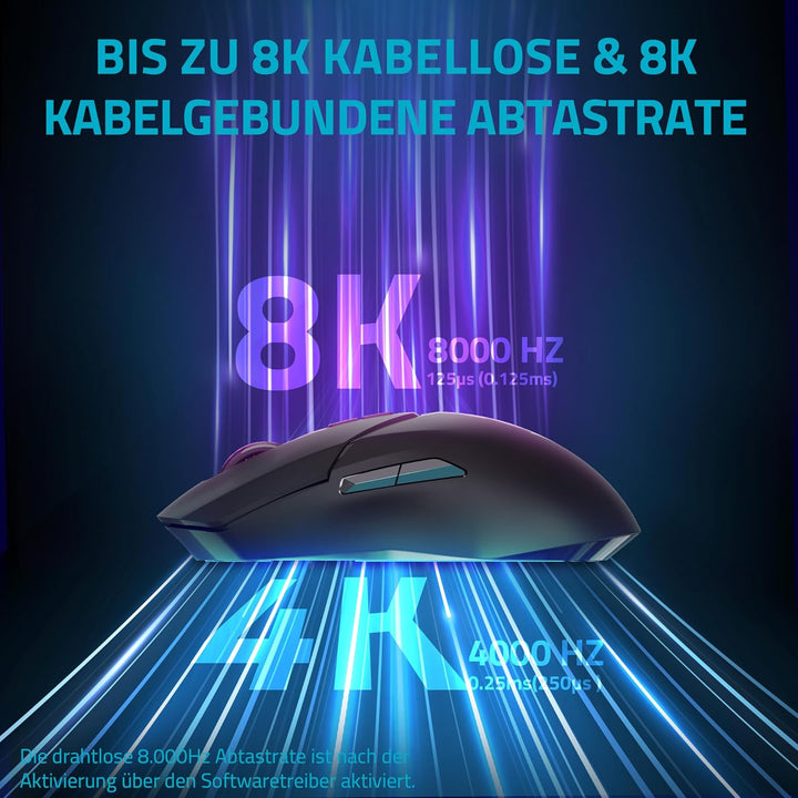Rapoo VT9PRO kabellose 2,4 GHz High-Performance Gaming-Maus mit 26000 DPI optischem Sensor, 50 G Bes