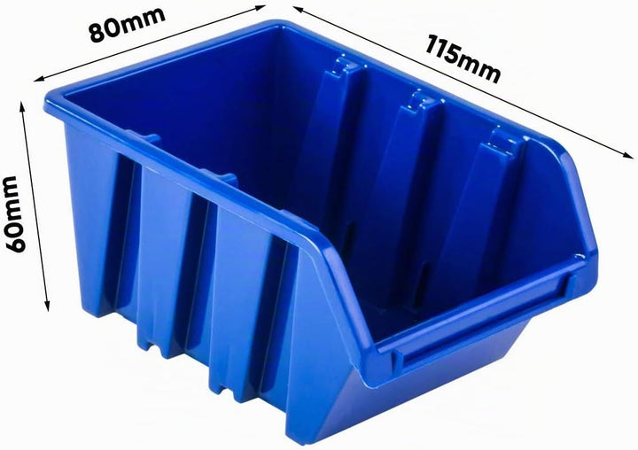 Lagersystem Wandregal XXL 1158 x 780 mm - Extra Starke Werkzeugwand mit Stapelboxen – 111 tlg. - Rot