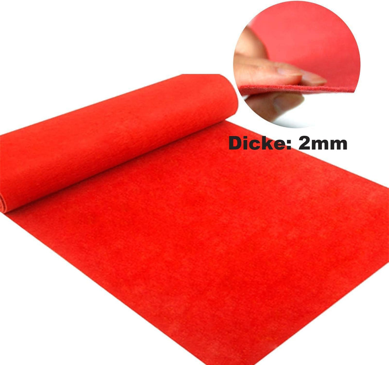 uyoyous Roter Teppich,1 x 10 m Hochzeits-Läufer Event Teppich 2mm Red Carpet Gangläufer roter Teppic