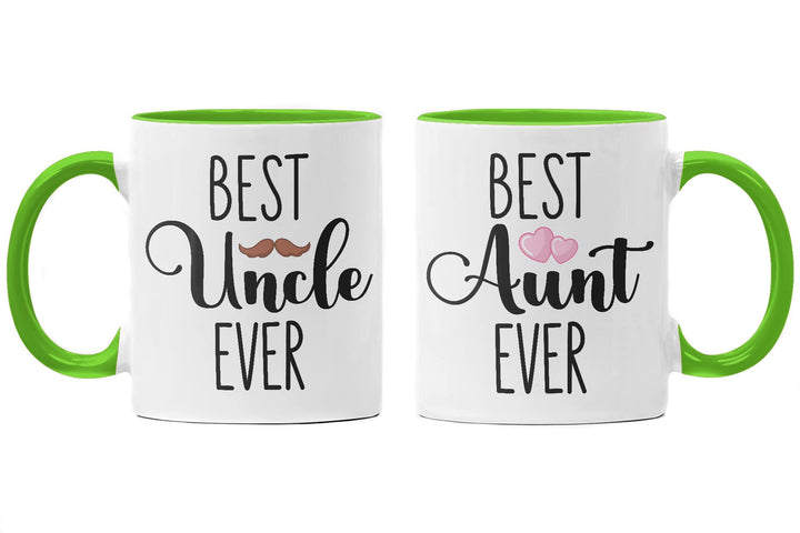 Trendation - Bester Onkel und Beste Tante Geschenk Set Tassen Geschenkidee für Tante und Onkel Gebur